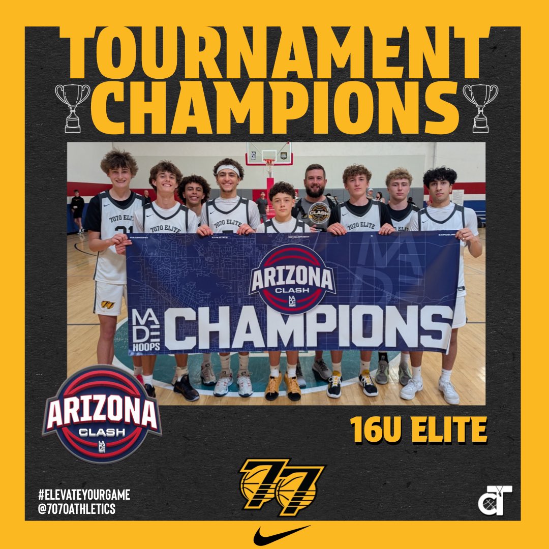 7070Athletics (@7070athletics) on Twitter photo 16U Elite completes their perfect weekend at the <a href="/madehoops/">MADE Hoops</a> #ArizonaClash as Champions‼️
#ElevateYourGame | #WeComin | #LoyalToTheSprings 16U Elite completes their perfect weekend at the <a href="/madehoops/">MADE Hoops</a> #ArizonaClash as Champions‼️
#ElevateYourGame | #WeComin | #LoyalToTheSprings