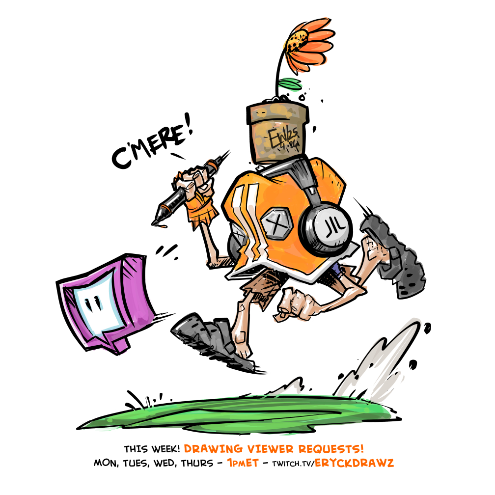 EryckWebb's tweet photo. See you this week Mon-Thurs 1pmET for viewer drawing request madness!!!
#twitch #drawing #spring #backfromvacation #stabbing? https://t.co/ZrHaGmYsV8