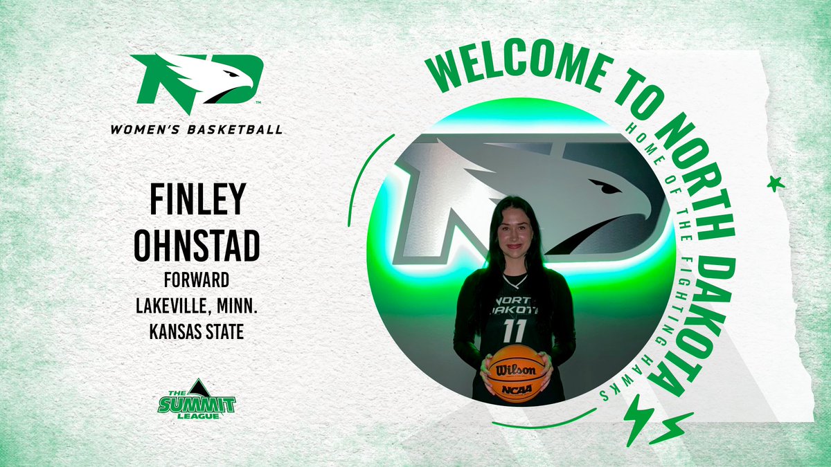 SIGNED✍️

The 6'1" forward from Kansas State... Finley Ohnstad is officially joining the Fighting Hawks for the 2025-26 season!

Welcome to North Dakota, Finley!

#UNDproud | #LGH