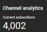 And.....this just happened.  2 months after my 7 year anniversary on YouTube I just hit 4000 subscribers.  You know what this means.....