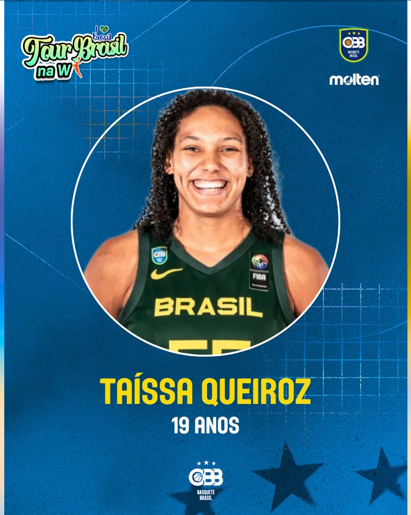 O Tour Brasil na WNBA está chegando! Com um time recheado de jovens, a Seleção Brasileira feminina enfrentará Chicago Sky e Indiana Fever na pré-temporada da W! 🇧🇷

Novos rostos irão representar o Brasil. Conheça Taíssa Queiroz, de 19 anos. 

Taíssa, nascida em 2005, é ala/pivô e