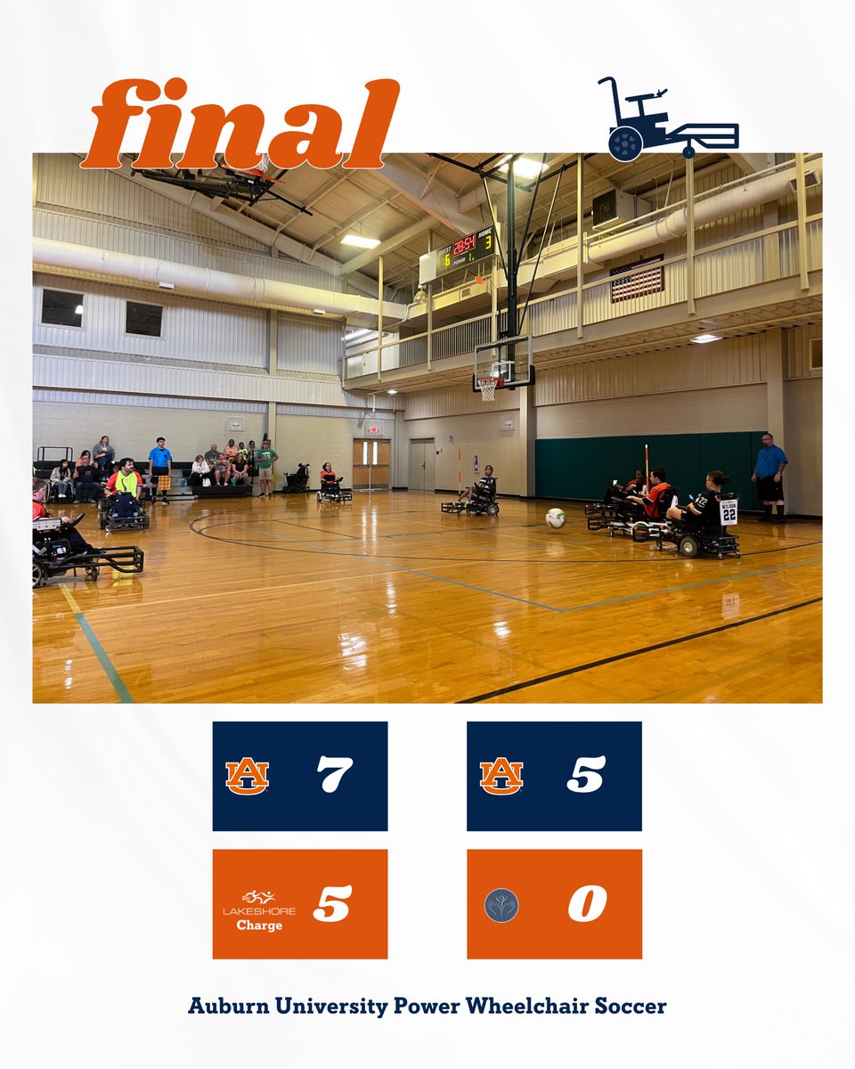 Auburn University Power Wheelchair Soccer finishes the regular season UNDEFEATED ‼️ NEXT UP: Nationals.