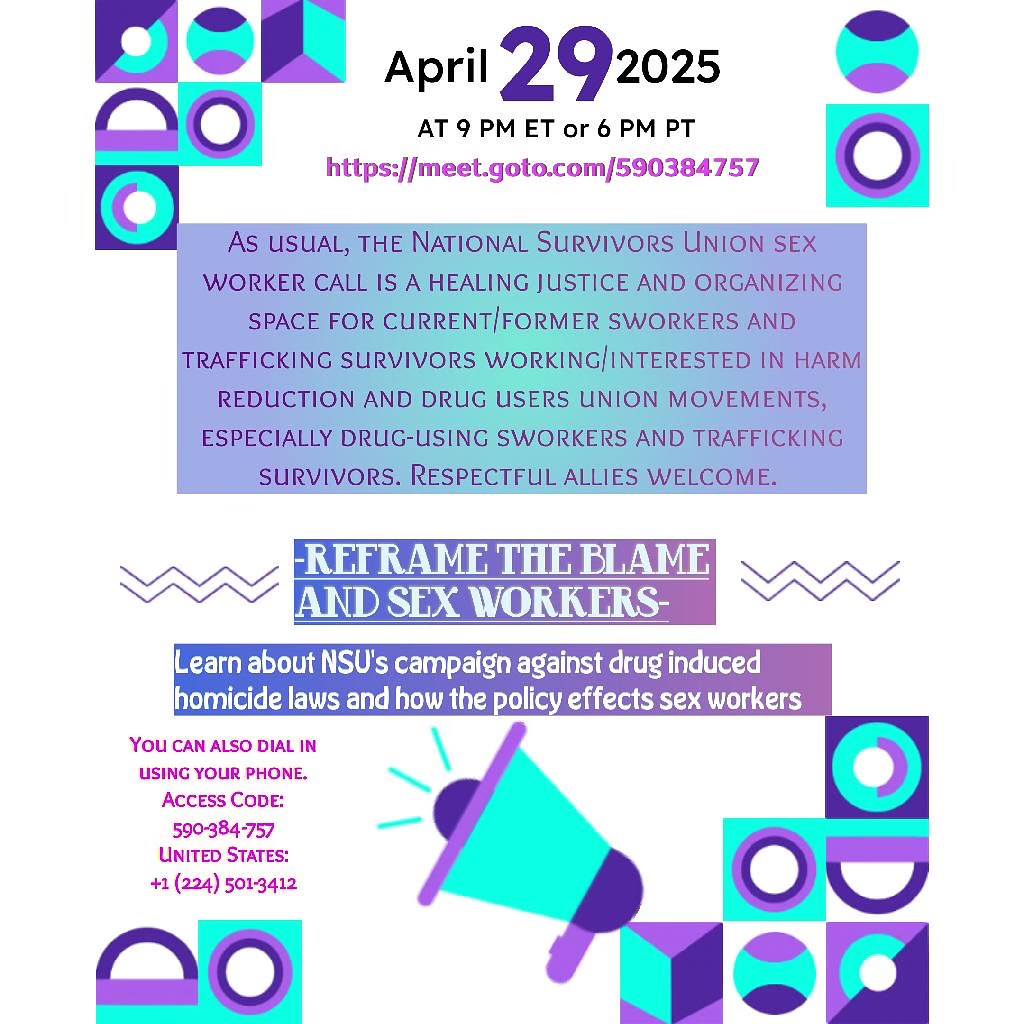 Join us Tues (4/29) @ 9PM ET to discuss drug-induced homicide laws &amp; their impact on sworkers
*Learn about @national_usu's years-long fight against these deadly policies
*Alix Tichelman—convicted, jailed, then deported after a client’s OD
meet.goto.com/590383757