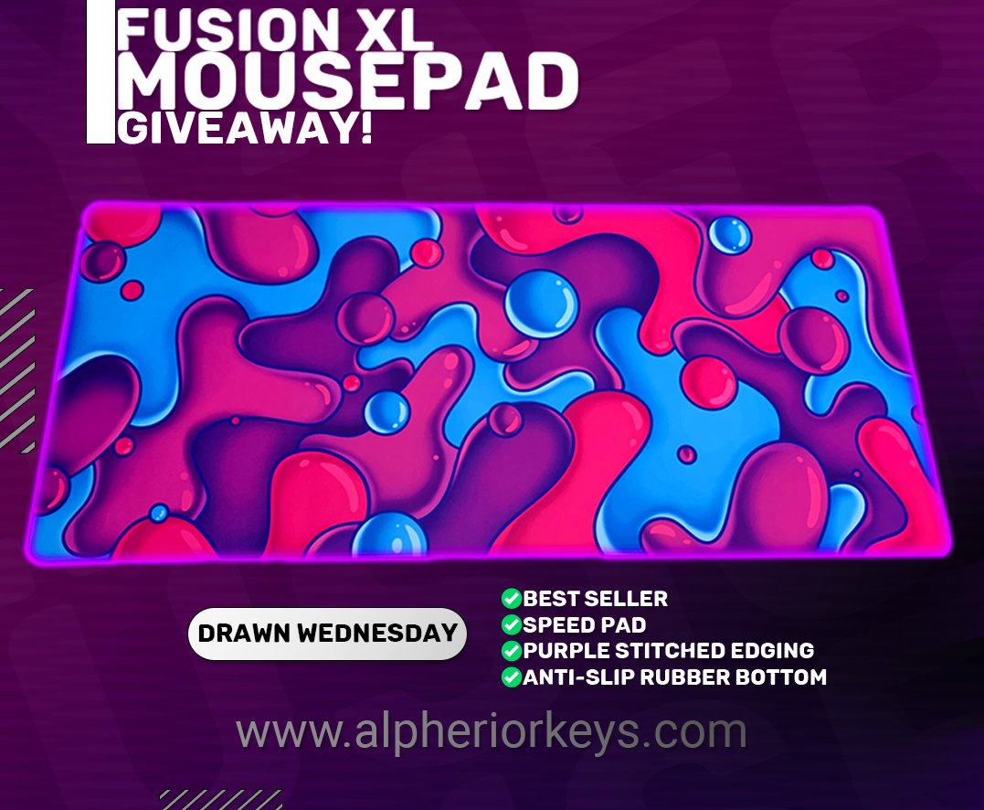 ♥️🥰FREE MOUSEPAD!?!🥰♥️
Hai X GAMERS!!! Thank you for all that you do for us! This time we're giving one of you our super popular Fusion XL Mousepad💖

To Enter:
-Like &amp; Repost
-Follow Us
-Comment or tag your Duo 

Winner will be drawn Wednesday! GLHF Gamers!🔥 US ONLY
