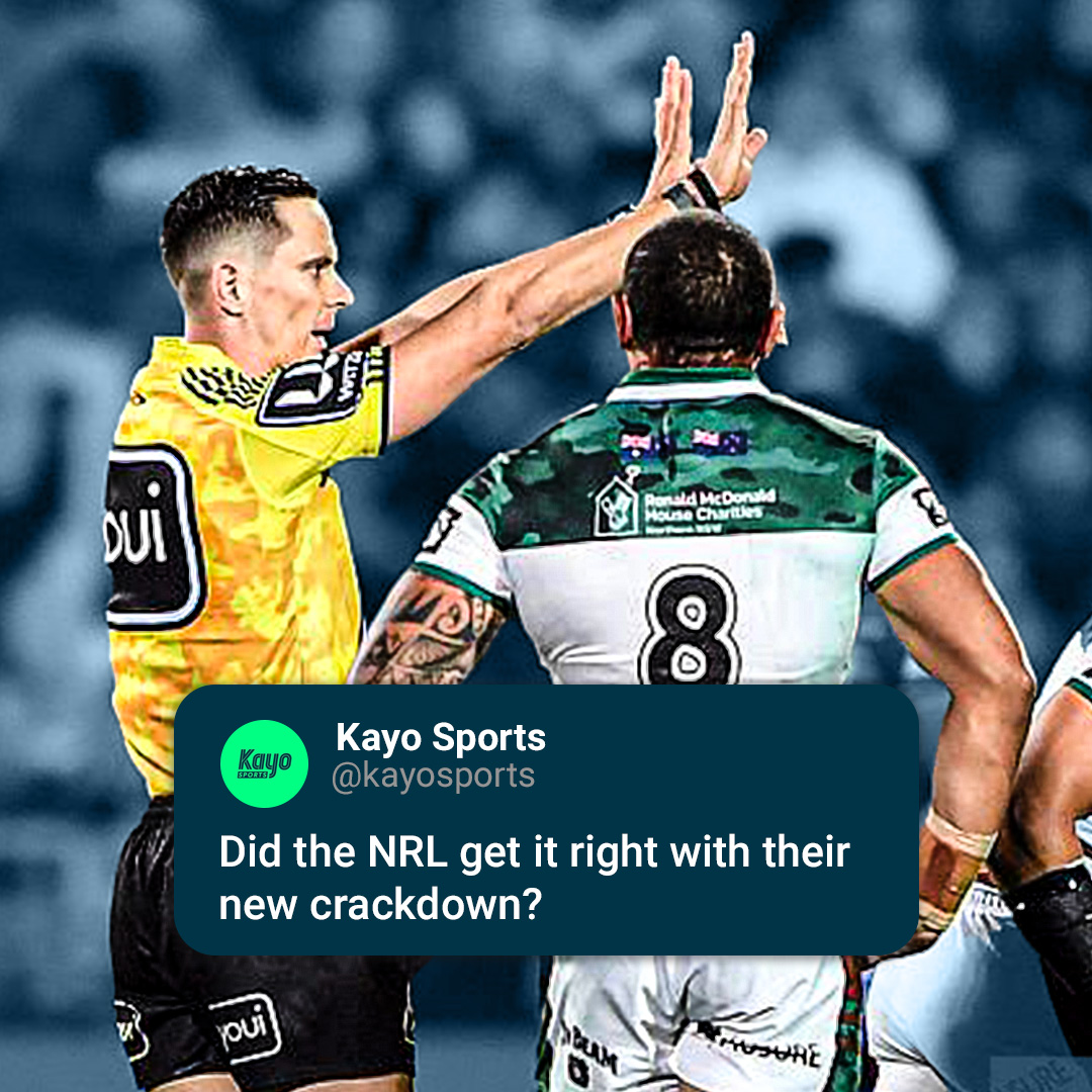 There were 18 sin bins in Round 8 of the NRL 😳🏉

Has it gone too far — or does the crackdown need more time to settle?

#NRL #SinBin
