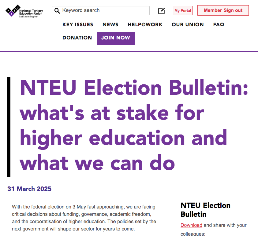 This election marks a fork in the road for higher education
Read the <a href="/NTEUnion/">NTEU</a> Election Bulletin to find out what this means and what's at stake:
nteu.au/News_Articles/…
#HigherEducation #universities #Auspol2025 #Election2025