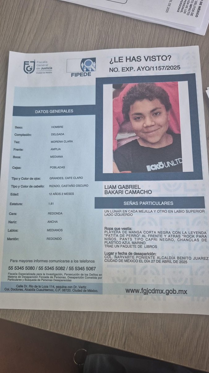 ErikaVilfort's tweet photo. @ClaraBrugadaM  Busco al hijo de mi amiga. Desapareció el día de hoy https://t.co/VihPvPZqjn