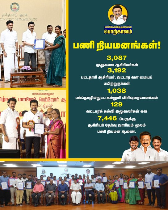  பள்ளிக்கல்வித் துறையில் பணி நியமனங்கள்! 