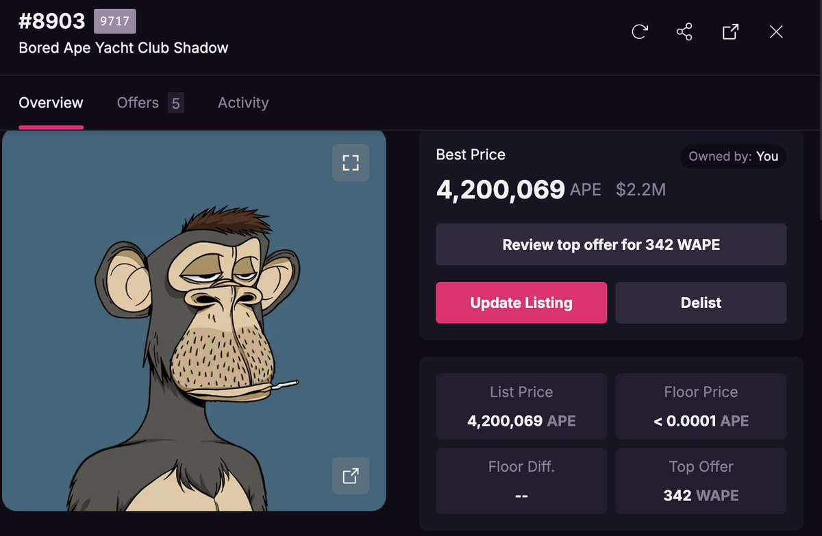 0xQuit's tweet image. First time I&apos;ve ever listed this bad boy.

Asking is firm, I know what I have