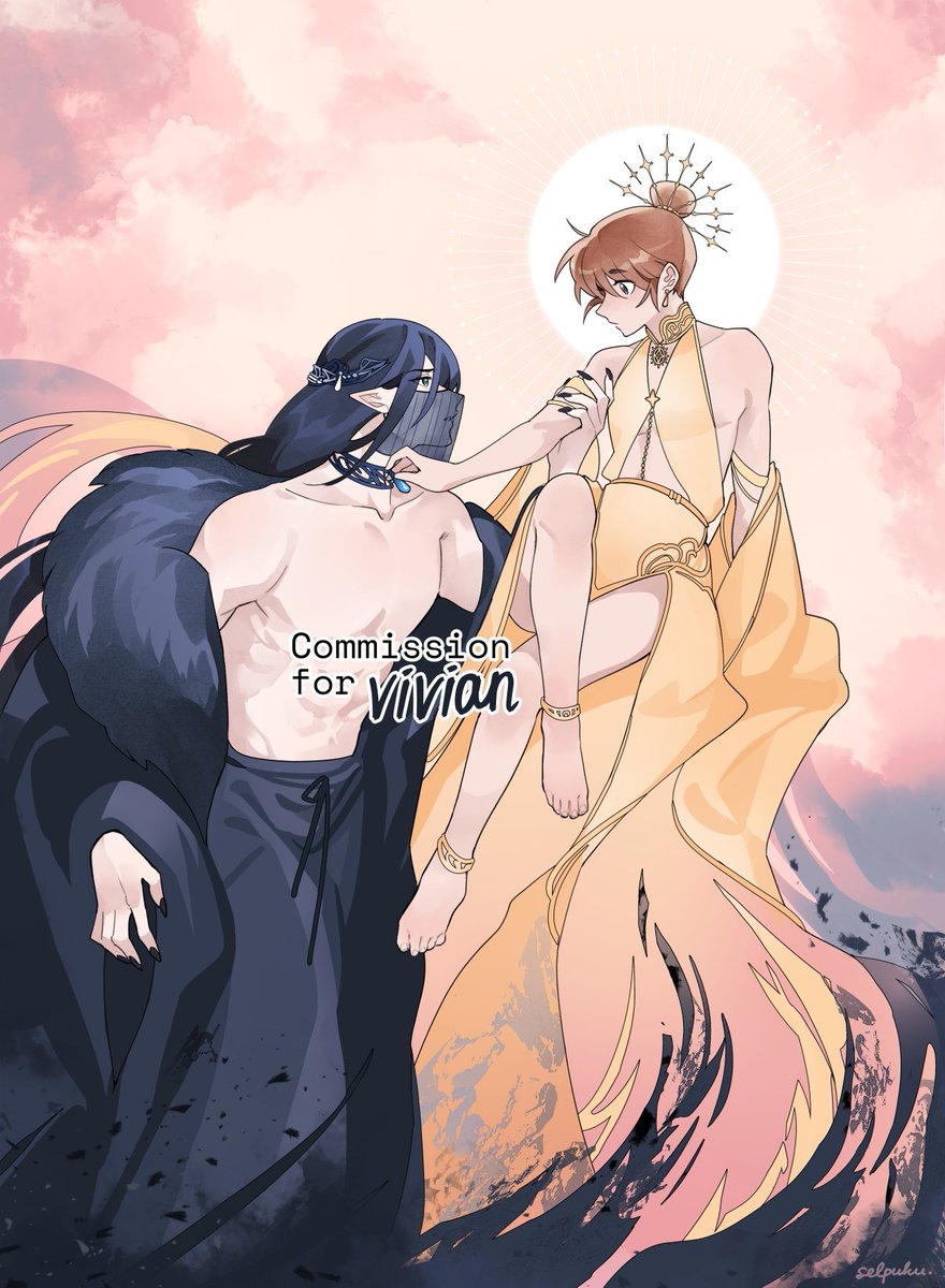 GUYS! The lovely <a href="/selwujun/">Sel 🤡🤡🤡🤡🤡🤡 VGEN C0MM open</a>  has blessed me once again with another amazing #moshang commission. This time with love-at-first sight Hades/Persephone AU with SunGod SQH and UnderworldGod MBJ. ❤️‍🔥❤️‍🔥❤️‍🔥🥰🥰🥰