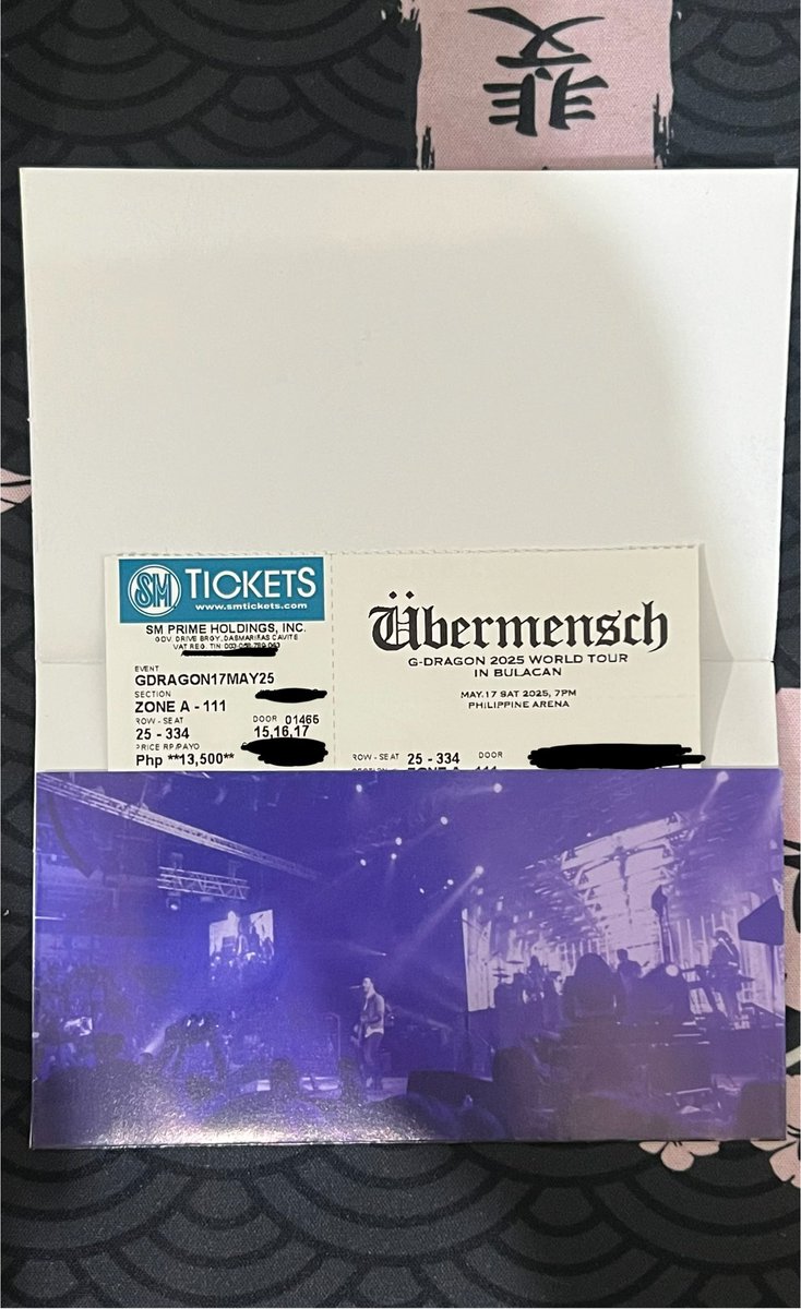 ninia_blink's tweet photo. WTS LFB GDRAGON 2025 WORLD TOUR UBERMENSCH BULACAN

 ZONE A - 111| ROW 25 (reserved seating) PRESALE TICKET
🏷️ Selling for 12K 

RFS: Got upgraded ticket

#GDRAGON_ÜBERMENSCH #GDRAGONinBULACAN #GDRAGON2025WORLDTOUR https://t.co/NTUI55tIAv