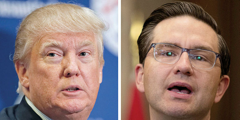 TheRaFactor's tweet photo. 4/ Meanwhile, immigrant communities in Canada watched what happened post-Trump in the U.S., the rise of white supremacy, bullying, and division.

Pierre was compared to Trump in Canada. That scared a lot of voters. As Trump’s popularity sank in Canada, so did Pierre’s. https://t.co/dpOfGpxFTS
