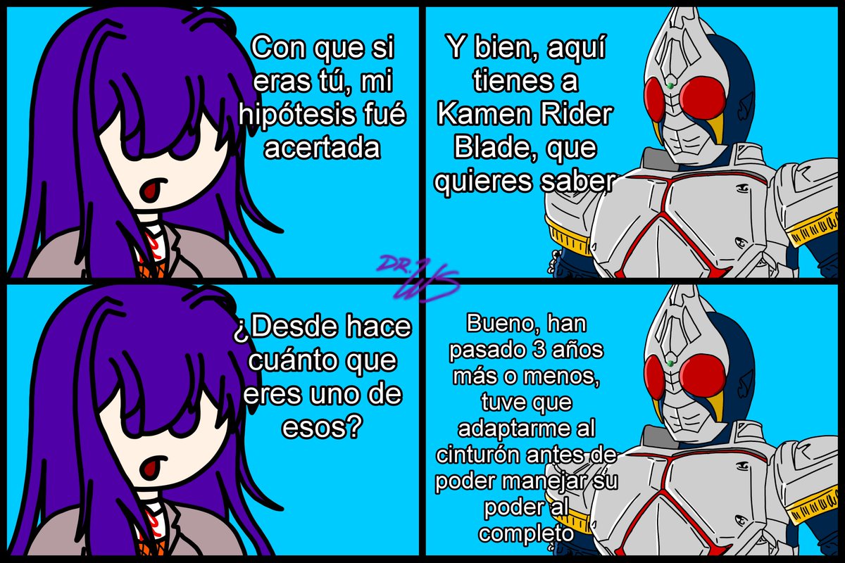 jferrisrare's tweet photo. DDLC x Kamen Rider:
"La Espada de la Esperanza"
Comic #4
#drweirdscience #art #fanart #shipping #ddlc #dokidokiliteratureclub #yuriddlc #ddlcyuri #tokusatsu #kamenrider #kamenriderseries #KamenRiderBlade #KenzakiKazuma #Headcanon https://t.co/JAa2KImMHn