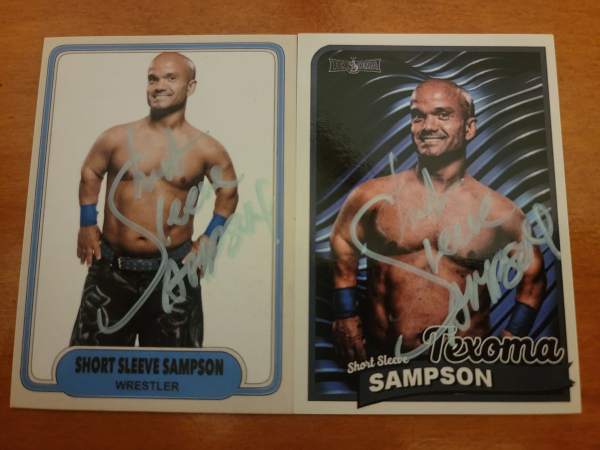 Thanks to <a href="/AweSampson/">Short Sleeve Sampson</a> for signing my custom &amp; <a href="/warriormidgets/">Midget Wrestling Warriors</a> cards at the Midget Wrestling Warriors event in Canandaigua, NY. #MidgetWrestlingWarriors #WrestlingCards #WrestlingTradingCards