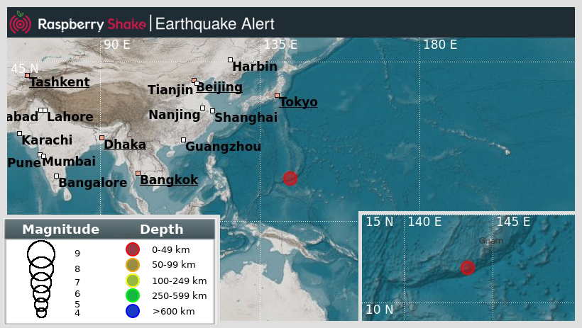 raspishakEQ's tweet photo. Preliminary M5.0 #Earthquake
ID: #rs2025igucpb
209km from #Tamuning, #MarianaIslands
2025-04-28 00:04 UTC
Source: #USGS
@raspishake
Join the largest #CitizenScience EQ community ➡ https://t.co/Y5O0dgJqJF
EVENT ➡ https://t.co/cxHOXhg5RL https://t.co/Wqr3O38Hrz