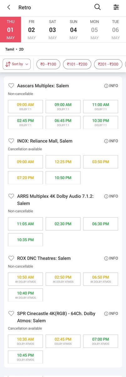 #Retro advance bookings going on in full swing at

<a href="/SPRcinecastle/">SPR CINECASTLE</a>
<a href="/Aascarmultiplex/">Aascar Multiplex</a>
<a href="/SalemArrs/">ARRS MULTIPLEX</a>
#ROXbyDNC
#Inox

#RetroFromMay1 #RetroBookingsOpen