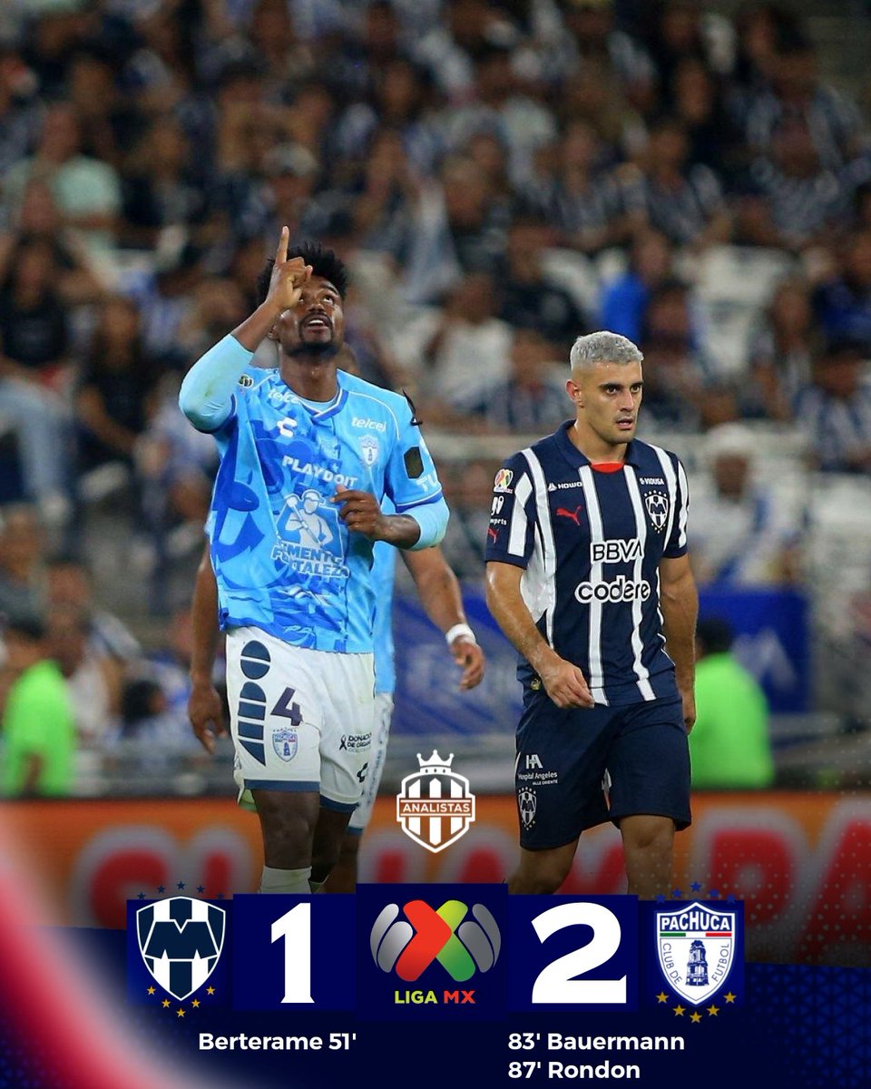 SomosAnalistas_'s tweet photo. Otra remontada de Pachuca a Rayados en el BBVA 🐹

En 4 minutos les remontaron. PAPACHUCA https://t.co/EvEKGz74di