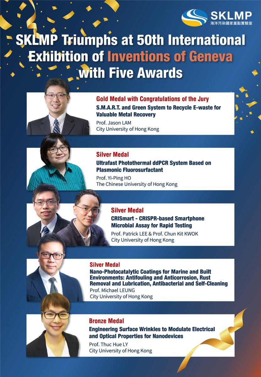 🏆🎉Congratulations to our members on securing 1 Gold Medal with Congratulations of the Jury, 3 Silver Medals and 1 Bronze Medal at the 50th International Exhibition of Inventions of Geneva! #GENEVA