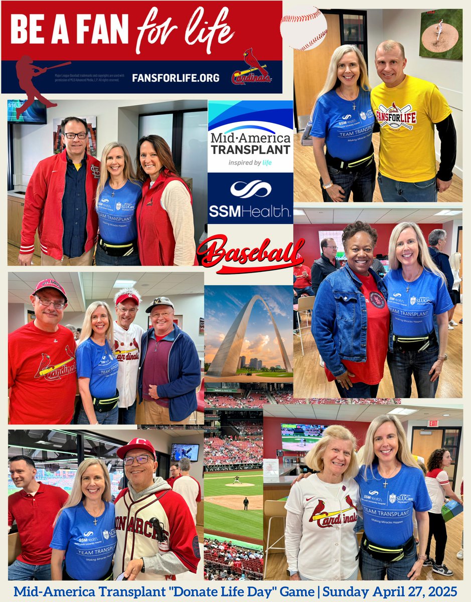Krista Lentine, MD,PhD | FASN | FAST (@kristalentine) on Twitter photo 🙏🏽#MidAmericaTransplant, <a href="/Cardinals/">St. Louis Cardinals</a>➕ <a href="/DavidEckstein22/">David Eckstein</a> for unforgettable #DonateLifeDay ! 🏟️
🌅 #GreatDay gathering w/#DonorFamilies, #Transplant patients, #LivingDonors➕professionals in our #StLouiscommunity to honor #GiftOfLife🦋💙💚
⚾️ #FansForLife | #MakingMiraclesHappen🤝🏽💫 🙏🏽#MidAmericaTransplant, <a href="/Cardinals/">St. Louis Cardinals</a>➕ <a href="/DavidEckstein22/">David Eckstein</a> for unforgettable #DonateLifeDay ! 🏟️
🌅 #GreatDay gathering w/#DonorFamilies, #Transplant patients, #LivingDonors➕professionals in our #StLouiscommunity to honor #GiftOfLife🦋💙💚
⚾️ #FansForLife | #MakingMiraclesHappen🤝🏽💫