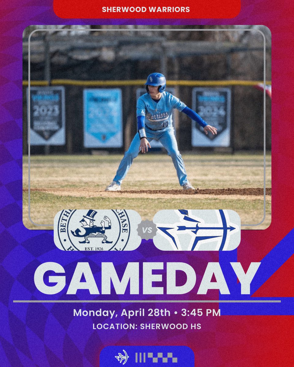 ⚾️ Gameday ⚾️ 
🆚 B-CC HS
📅 4.28.25
⏱️ 3:45 pm
📍Sherwood HS