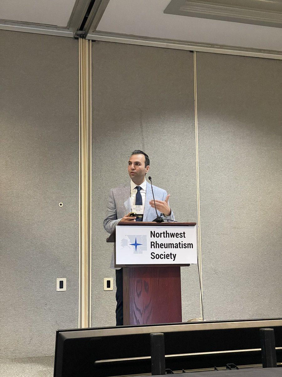 Speaking about pain mechanisms in axial spondyloarthritis at the Northwest Rheumatism Society conference. Pain phenotyping puts us one step closer to precision medicine in axSpA! #axSpA #pain #AS