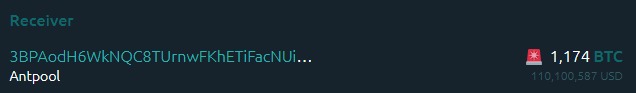1,174 BTC worth ~$110M on the move to Antpool suggests a looming sell-off. Watch for shifts as these whales position ahead of market moves.