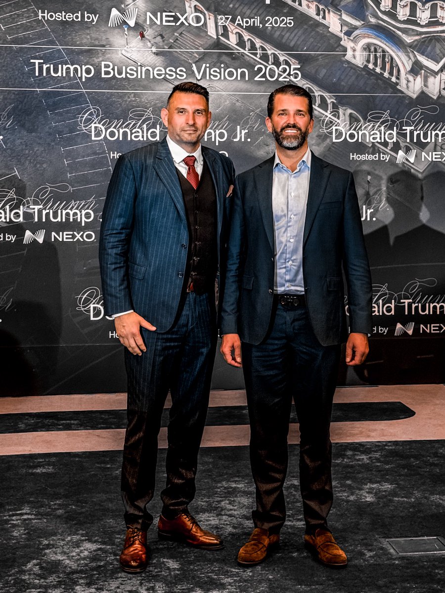 We had a fantastic dinner and great talk with <a href="/DonaldJTrumpJr/">Donald Trump Jr.</a> and many more business leaders from Bulgaria and the neighbouring countries. Big thanks to <a href="/Nexo/">Nexo</a> for organising this amazing event and congratulations for making it back to the US 🇺🇸✊🏻