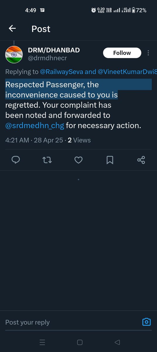 VineetKumarDwi8's tweet photo. @srdmedhn_chg  @drmdhnecr  respected sir plzz immediately action https://t.co/UpNmr3Ybrh