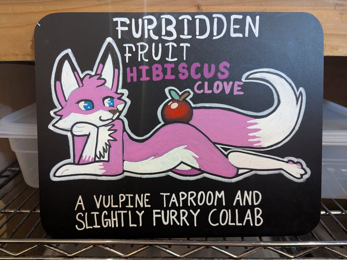 Furbidden Fruit on tap at Vulpine taproom
A <a href="/VulpineTaproom/">Vulpine Taproom</a>  and <a href="/slightlyfurry/">Slightly Furry® Beverage Co.</a> collaboration!