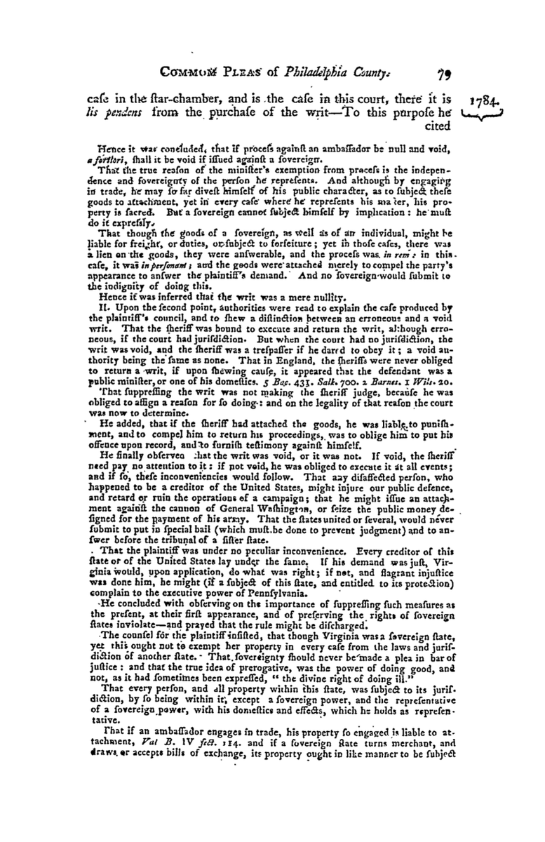DavidHKinnaird's tweet photo. A case illustrative of a broader principle: an officer is bound to execute a valid writ, even if erroneous; but if the writ is void, the officer would be "a trespasser if he dared to obey it; a void authority being the same as none." Nathan v. Virginia, 1 Dall. 77, 79 (Pa. 1781). https://t.co/1vjfmgXVed