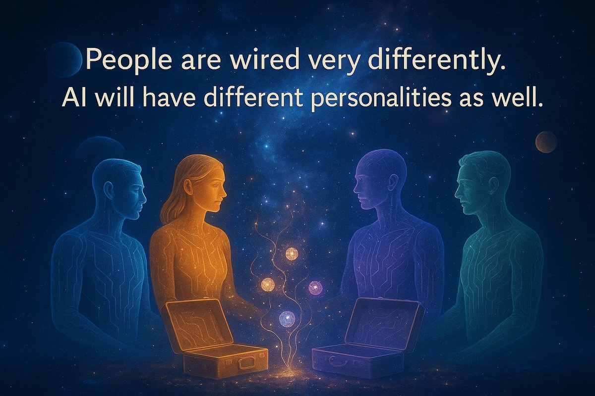 Starson 🇺🇸🚀🇺🇸 (@drstarson) on Twitter photo <a href="/sama/">Sam Altman</a> Why not create an adoptive personality or many different ones to choose from?
People are wired very differently, AI will have different personalities as well. <a href="/sama/">Sam Altman</a> Why not create an adoptive personality or many different ones to choose from?
People are wired very differently, AI will have different personalities as well.