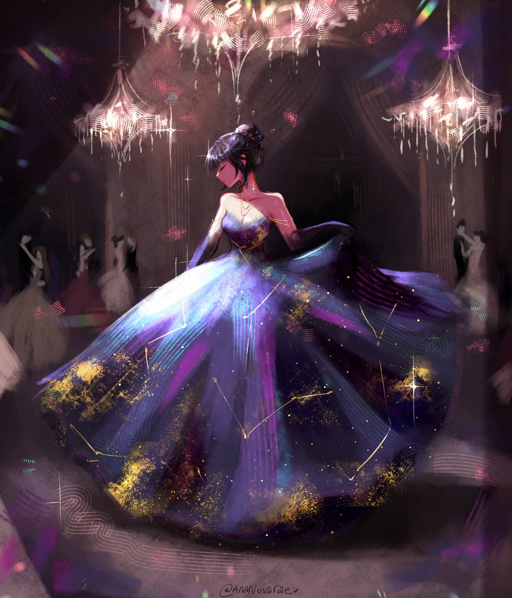 『 Lady In A Gown~ 🐦‍⬛🪻💜』
ˏˋ°•*⁀➷#artmoots #ocart #dresses