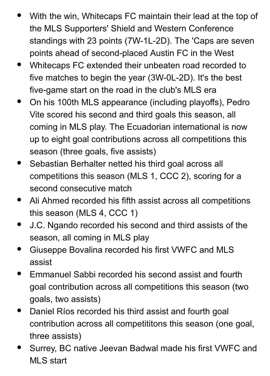 VWFC_PR's tweet image. Stats and notes following Whitecaps FC’s 3-1 road victory over Minnesota United FC.

#MINvVAN | #VWFC