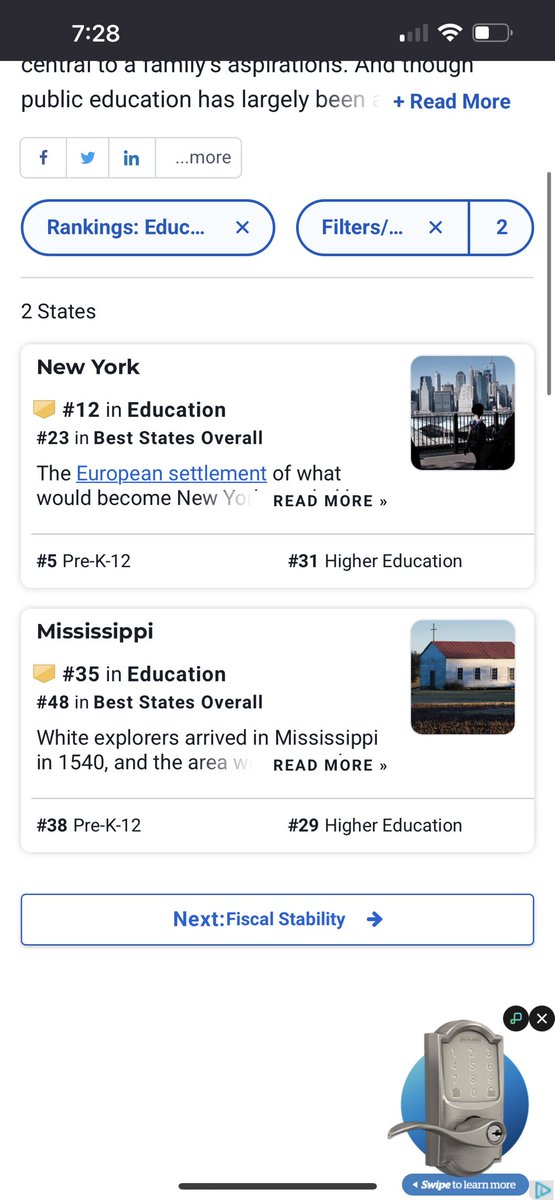 COUNTMUNNY's tweet photo. @MingAutocrat @SweaterKetchup This NAEP map shows state rankings based on 4th and 8th grade reading and math test scores. New York is still ranked higher in education than Mississippi. https://t.co/SUX4LZ2RD5