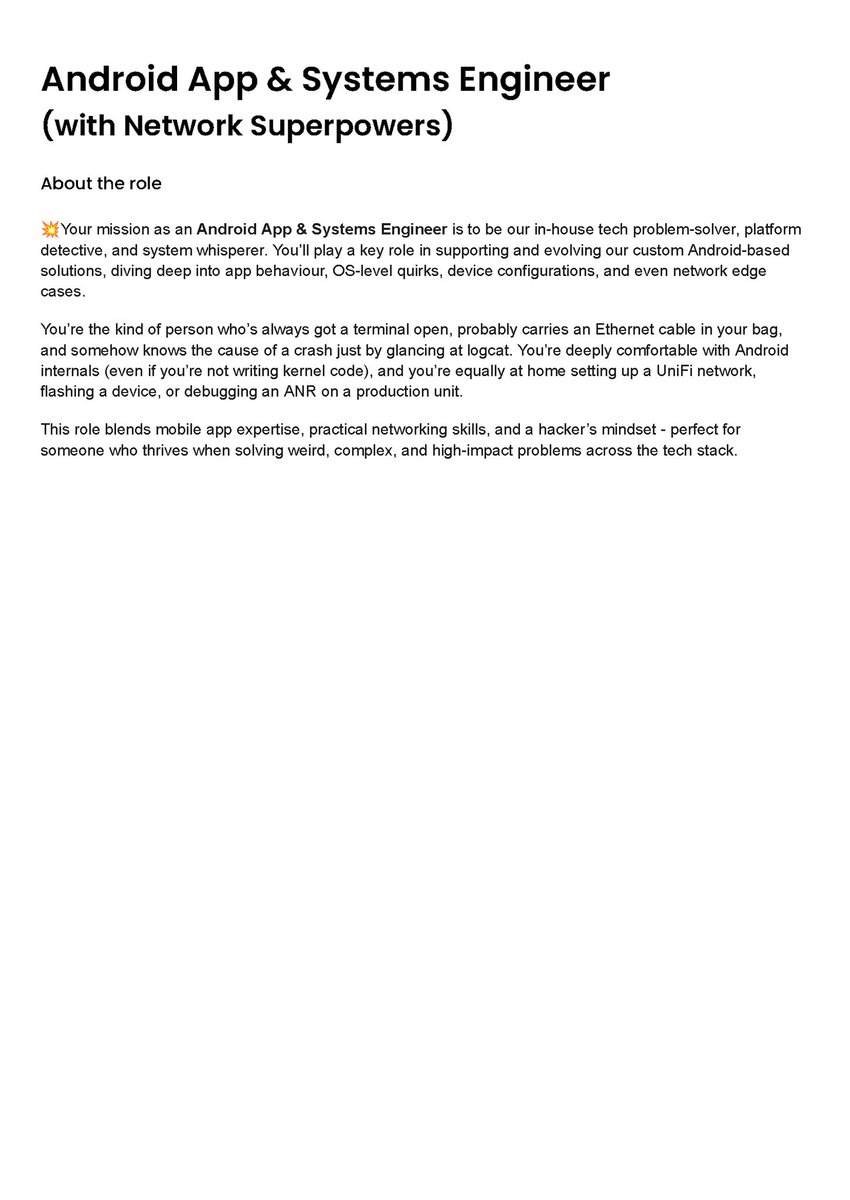 JaTa_Tech's tweet image. Love fixing weird tech problems no one else can?
We’re hiring an Android-savvy Engineer who lives and breathes IT — networks, devices, bug-fixing, you name it.

Perfect for tinkerers, hackers, and the proudly nerdy.

@JataTech for more details.
#Hiring #Android #GeekLife