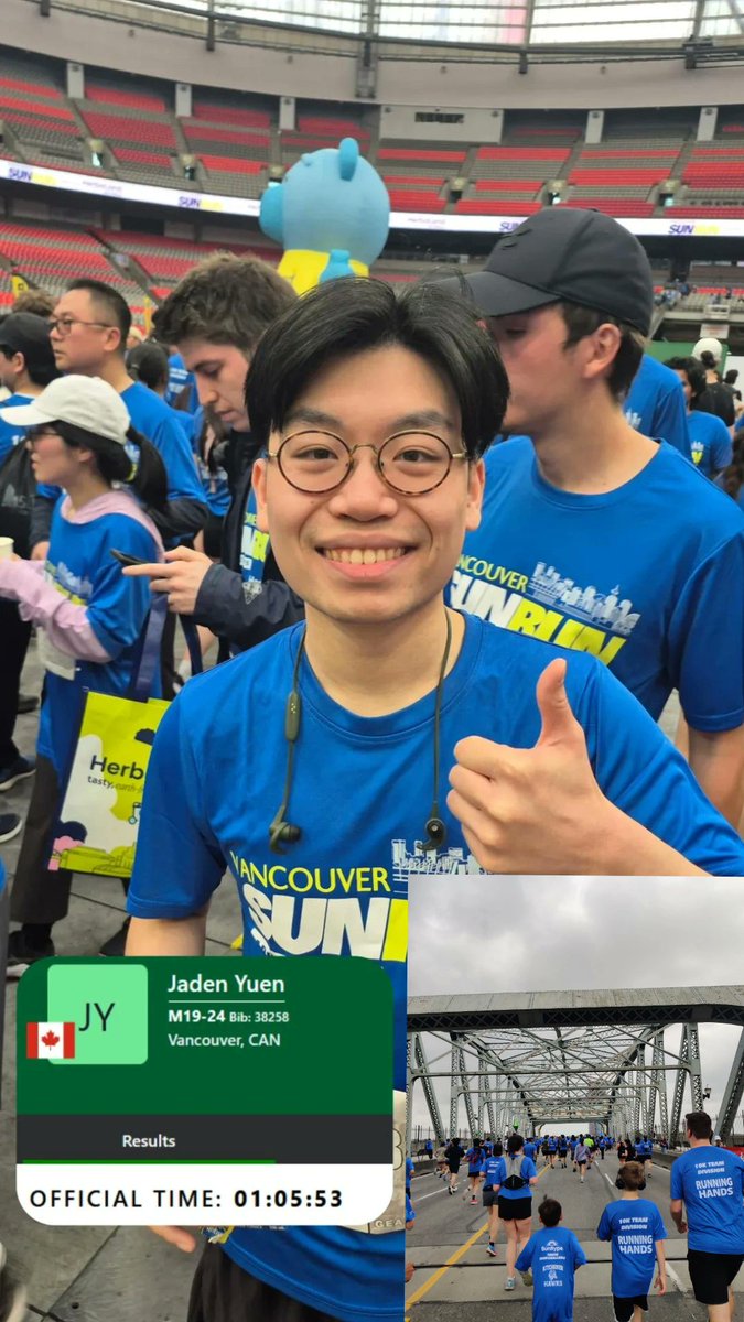 Sun Run (10k) cleared! 
No clue how I finished 1:05, I didn't train in the last 2 months 😭