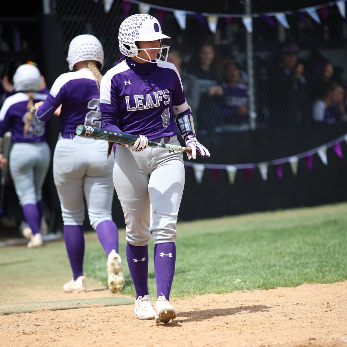 Ella Mcleod had her first three-hit game in over two years and her first game with two stolen bases in her three years at Goshen as the shorthanded Maple Leafs lost at #14 Marian. Tatem Adams is currently on a six-game hitting streak.

goleafs.net/news/2025/4/27…