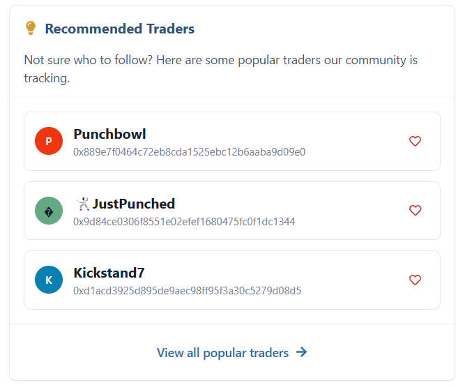 PolyAlertHub's tweet image. New on PolyAlertHub: Recommended Traders!

Not sure who to track? We’re spotlighting some of the most followed and talked-about traders in the community.

Start following the smart money. 📈👀

#Polymarket #PolyAlertHub #CryptoTrading #Prediction