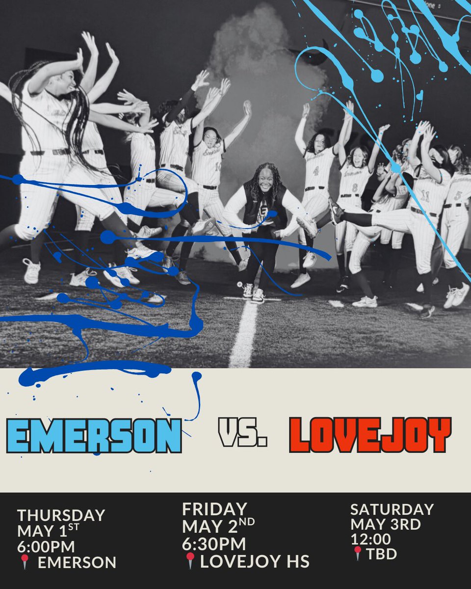 The table is set. Round ✌🏽 of Playoffs!

Thursday, 6:00PM <a href="/Emerson/">Emerson Segura</a>
Friday, 6:30PM <a href="/Lovejoy/">Lovejoy</a> HS
Saturday, 12:00 TBD 

We need you Maverick Community, Let’s show up and show out!