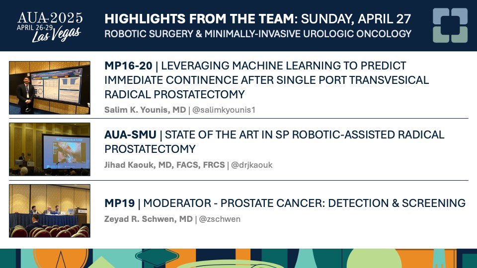 Nicolas Soputro (@nicolassoputro) on Twitter photo Wrapping up second day of #AUA2025 with stellar presentations and academic activities from the team
<a href="/drjkaouk/">Dr. J. Kaouk</a> <a href="/ZSchwen/">Zeyad Schwen MD</a> <a href="/RubenOlivaresG/">Ruben Olivares MD</a> <a href="/raimd1/">Samarpit Rai, MD</a> <a href="/KarimDaherMD/">Karim Daher MD</a> <a href="/SalimKYounis1/">Salim Younis</a> <a href="/CMikesellMD/">Carter Mikesell MD</a> <a href="/CleClinicUro/">Cleveland Clinic Urology</a> Wrapping up second day of #AUA2025 with stellar presentations and academic activities from the team
<a href="/drjkaouk/">Dr. J. Kaouk</a> <a href="/ZSchwen/">Zeyad Schwen MD</a> <a href="/RubenOlivaresG/">Ruben Olivares MD</a> <a href="/raimd1/">Samarpit Rai, MD</a> <a href="/KarimDaherMD/">Karim Daher MD</a> <a href="/SalimKYounis1/">Salim Younis</a> <a href="/CMikesellMD/">Carter Mikesell MD</a> <a href="/CleClinicUro/">Cleveland Clinic Urology</a>