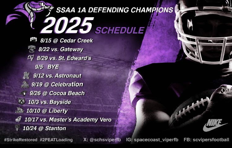 Jake Owens (@coachjakeowens9) on Twitter photo YESSIR! Our Path is Set! 2PEAT LOADING! We Locked In!🔒🏆💯🐍#ViperFootball #StrikeRestored #1TEAM1GOAL #AllIn #ChampionshipRingSeason #WeDifferent #2PEATLoading <a href="/RonnellSandy/">Coach Sandy</a> <a href="/K_Davis01/">Coach Davis</a> <a href="/spivey_deris/">Deris Spivey</a> <a href="/CoachHenzmann/">Coach Liam Henzmann</a> <a href="/schsviperfb/">Space Coast High School Vipers Football</a> YESSIR! Our Path is Set! 2PEAT LOADING! We Locked In!🔒🏆💯🐍#ViperFootball #StrikeRestored #1TEAM1GOAL #AllIn #ChampionshipRingSeason #WeDifferent #2PEATLoading <a href="/RonnellSandy/">Coach Sandy</a> <a href="/K_Davis01/">Coach Davis</a> <a href="/spivey_deris/">Deris Spivey</a> <a href="/CoachHenzmann/">Coach Liam Henzmann</a> <a href="/schsviperfb/">Space Coast High School Vipers Football</a>