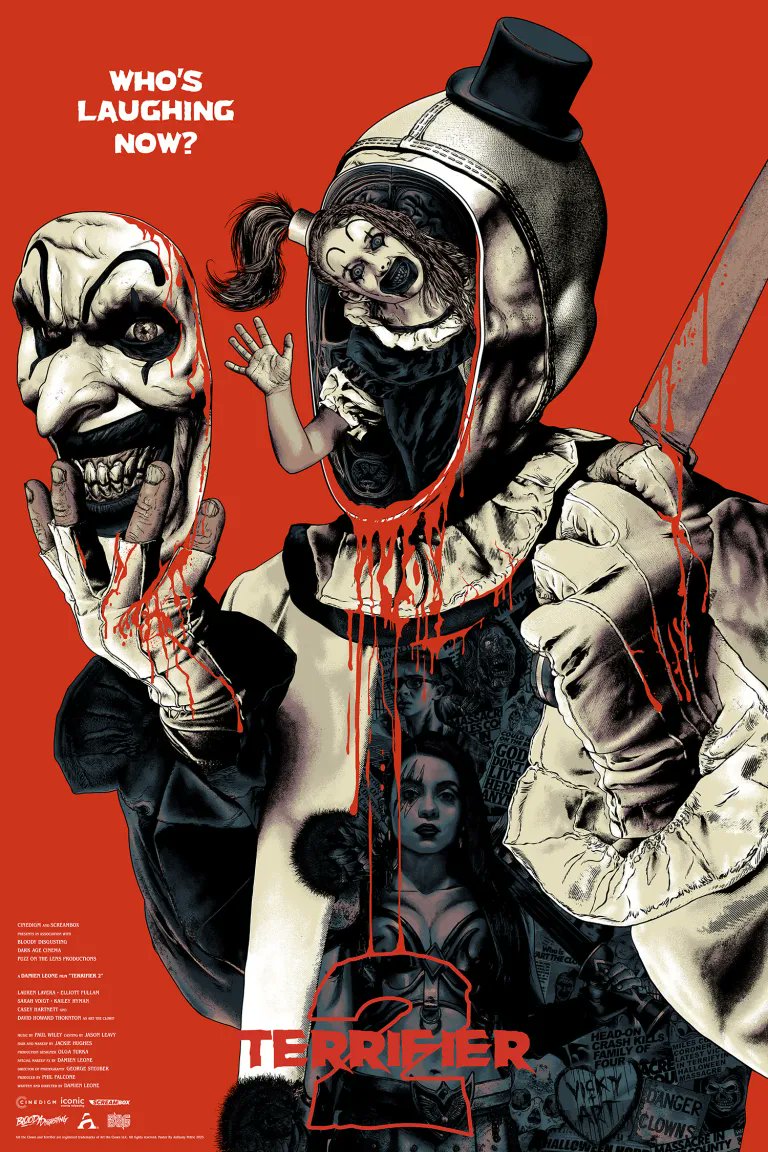 Terrormaniacos's tweet image. ¿Qué tal este póster de #Terrifier2?