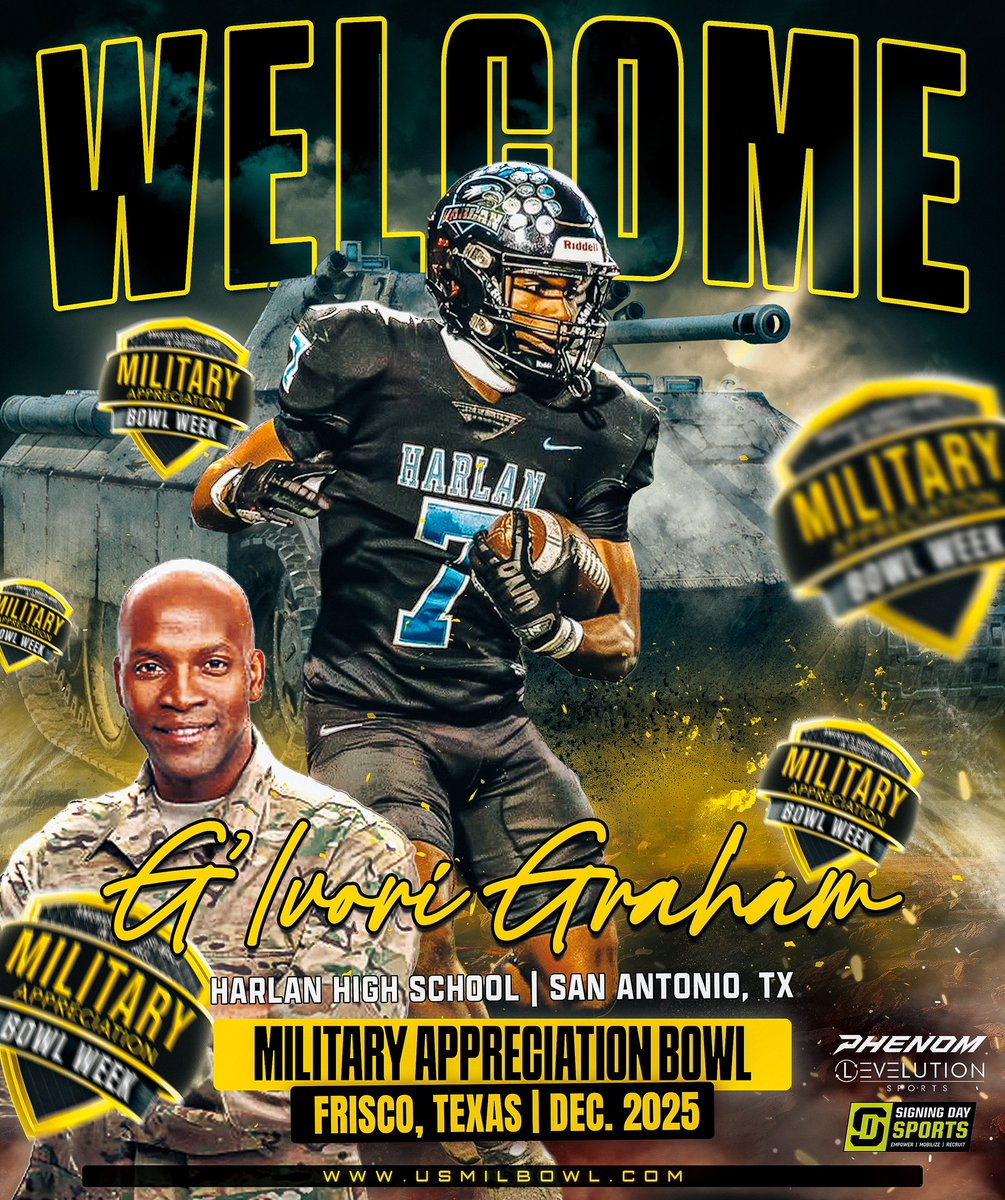 G’lvori Graham, Welcome to The Military Appreciation Bowl this December at The Ford Center home of the Dallas Cowboys.