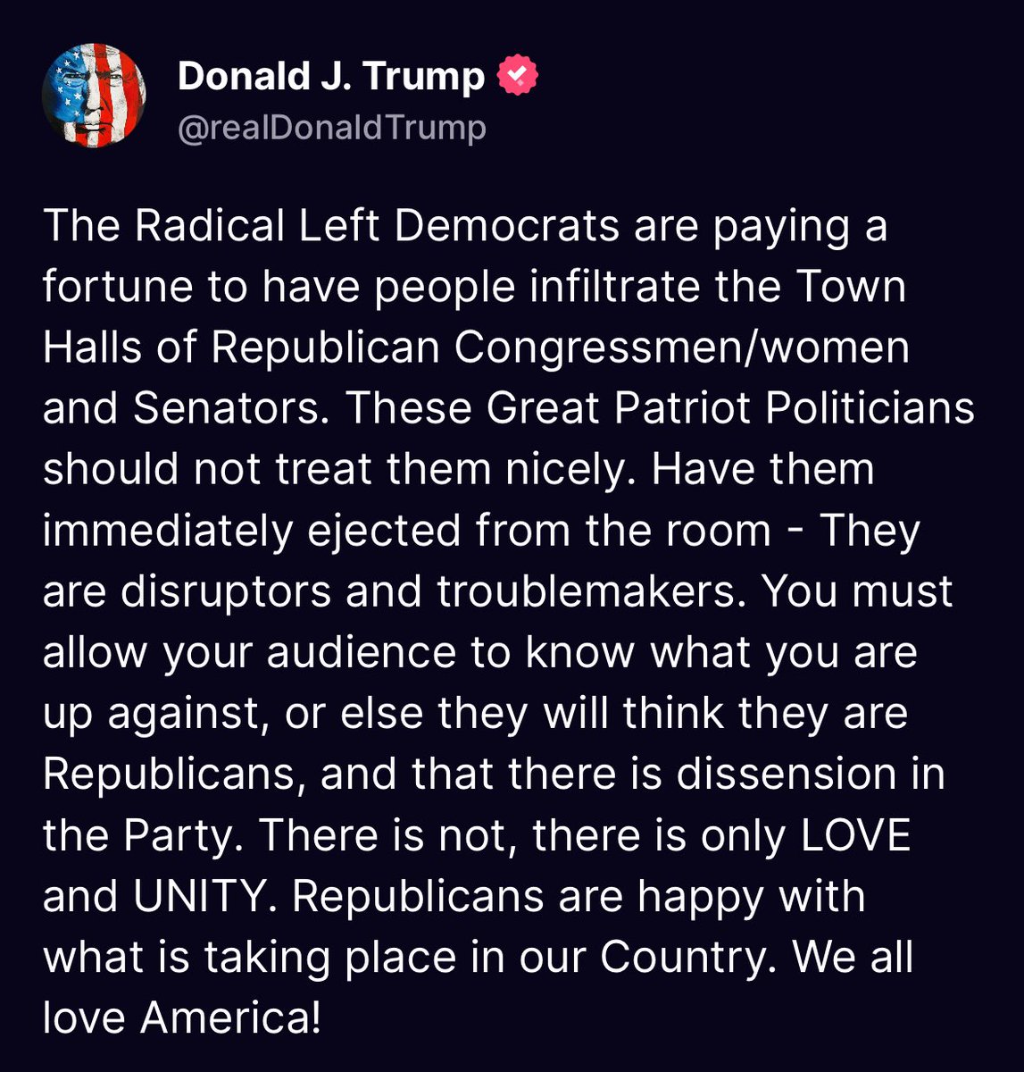 Just one time show proof of Democrats paying someone to go to these town halls and also show where to sign up for these payments