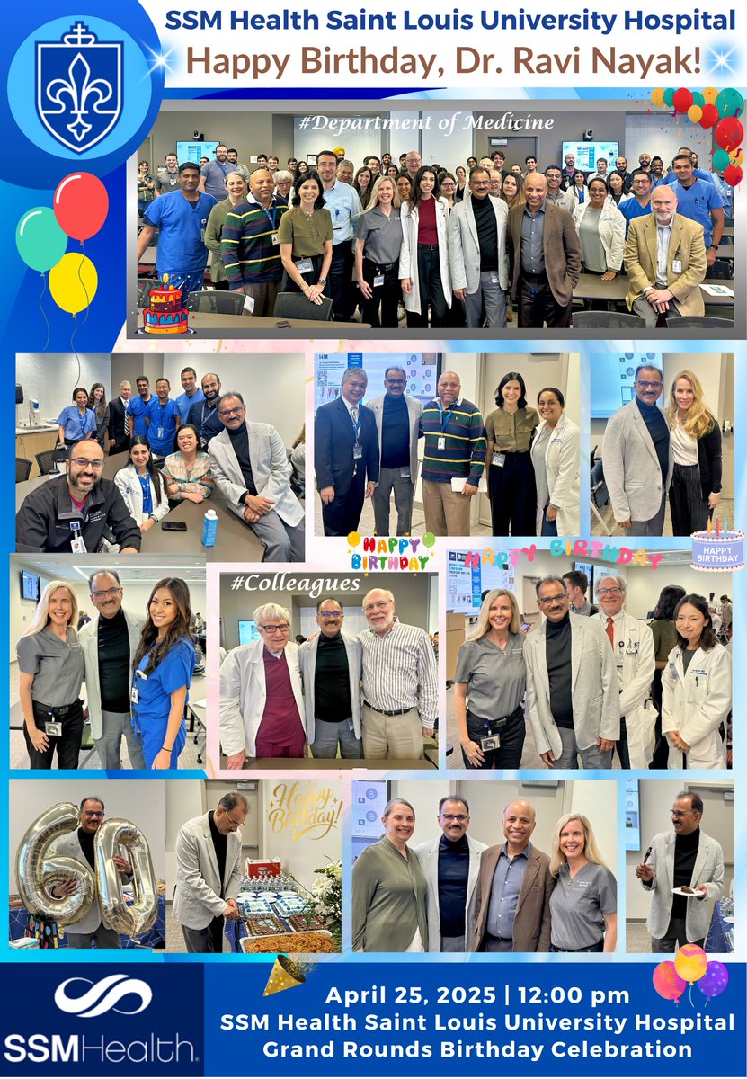 Krista Lentine, MD,PhD | FASN | FAST (@kristalentine) on Twitter photo 🎉Happy Birthday <a href="/RaviNayakMD/">Ravi Nayak, MD,FCCP, FRCP</a>! 🎂🎈
Our <a href="/SSMHealthSTL/">SSM Health St. Louis</a> #InternalMedicine Dept surprised Dr. Nayak w/ a special celebration before Grand Rounds! 🎉
🙏🏽 Grateful for your incredible leadership, mentorship & dedication. Proud to advance #PatientCare, #Education➕#Research together! 🏥 🎉Happy Birthday <a href="/RaviNayakMD/">Ravi Nayak, MD,FCCP, FRCP</a>! 🎂🎈
Our <a href="/SSMHealthSTL/">SSM Health St. Louis</a> #InternalMedicine Dept surprised Dr. Nayak w/ a special celebration before Grand Rounds! 🎉
🙏🏽 Grateful for your incredible leadership, mentorship & dedication. Proud to advance #PatientCare, #Education➕#Research together! 🏥