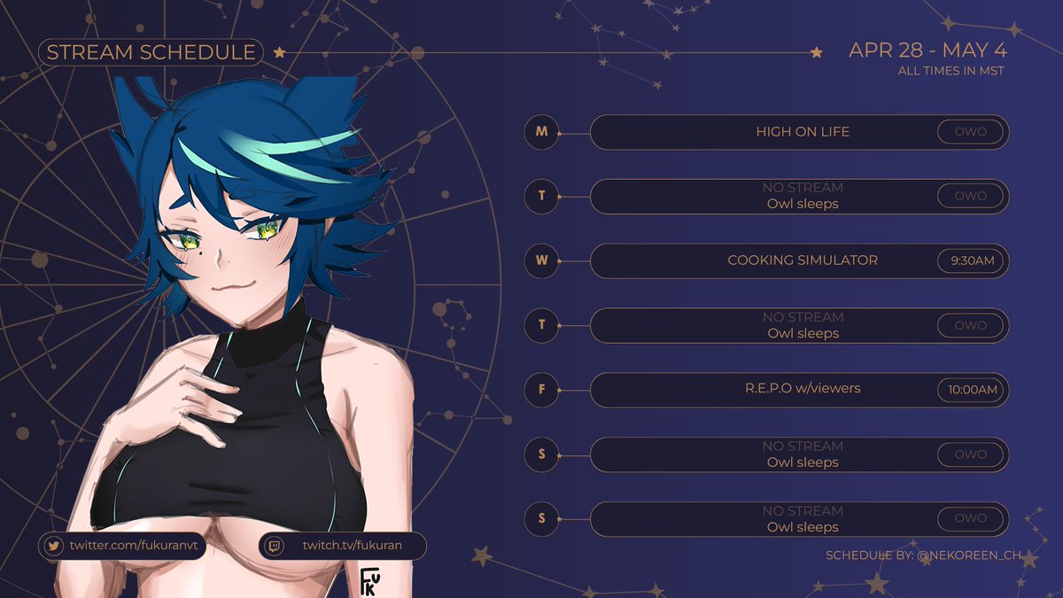 FukuranVT's tweet photo. UWU WHAT'S DIS?
✨Weekly Schedule & Tags✨
📷 #FukuranShinrin
LIVE: #FukuStream
Art: #Fukurart / NSFW: #Fukurotica
Fan name: #Fucrew
Memes: #Fukustruction
Watch live at: https://t.co/mXiQHthXyF https://t.co/A5EYkpfqU2