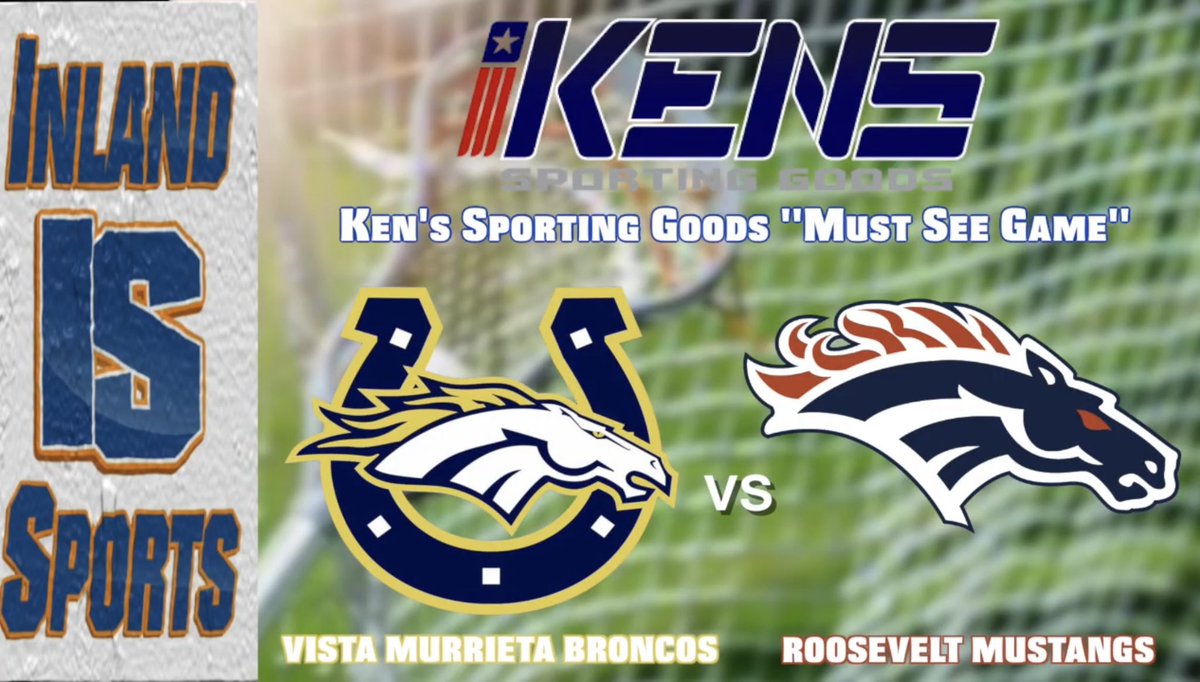 The Inland_Sports Show (@inland_sports) on Twitter photo 🥍 A prime time playoff opener on Monday night as Big VIII League champ Roosevelt hosts a talented Vista Murrieta squad in the CIF-SS Division 2 girls lacrosse first round.
🚨 It’s a Ken’s Sporting Goods “Must See” playoff match!
<a href="/AthleticsERHS/">ERHS Mustang Athletics</a>
<a href="/vmhs_athletics/">VMHSathletics</a>
<a href="/KensSptGoods/">KensSportingGoods</a> 🥍 A prime time playoff opener on Monday night as Big VIII League champ Roosevelt hosts a talented Vista Murrieta squad in the CIF-SS Division 2 girls lacrosse first round.
🚨 It’s a Ken’s Sporting Goods “Must See” playoff match!
<a href="/AthleticsERHS/">ERHS Mustang Athletics</a>
<a href="/vmhs_athletics/">VMHSathletics</a>
<a href="/KensSptGoods/">KensSportingGoods</a>