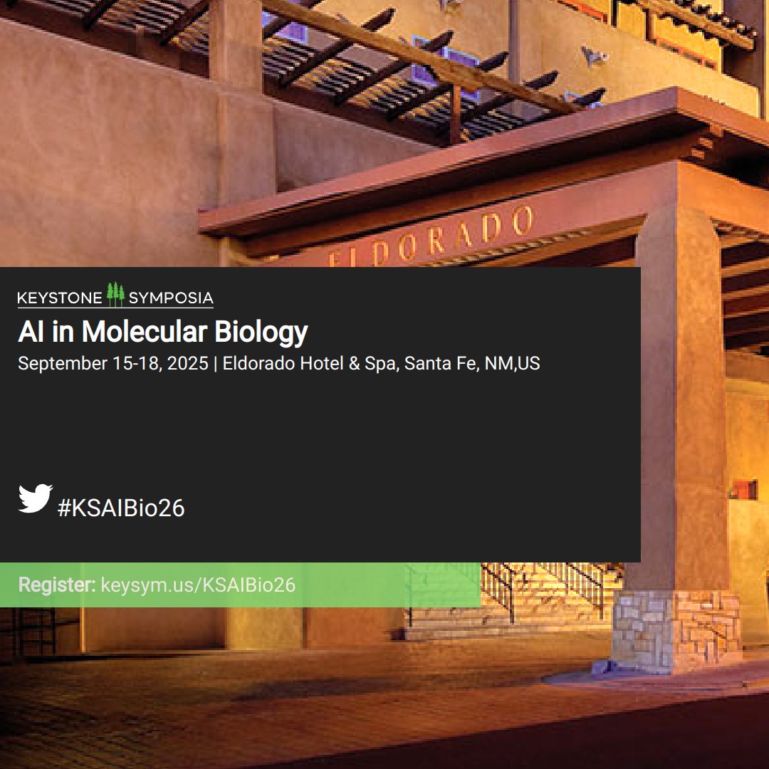 Dr. Jean Fan (@jefworks) on Twitter photo Are you interested in the intersection of #AI and molecular #biology? Come to our <a href="/KeystoneSymp/">Keystone Symposia</a> this September in beautiful Santa Fe! keysym.us/KSAIBio26 #KSAIBio26
Scholarship and short talk deadline May 20 so apply soon! Look forward to seeing you there!
#AcademicTwitter Are you interested in the intersection of #AI and molecular #biology? Come to our <a href="/KeystoneSymp/">Keystone Symposia</a> this September in beautiful Santa Fe! keysym.us/KSAIBio26 #KSAIBio26
Scholarship and short talk deadline May 20 so apply soon! Look forward to seeing you there!
#AcademicTwitter