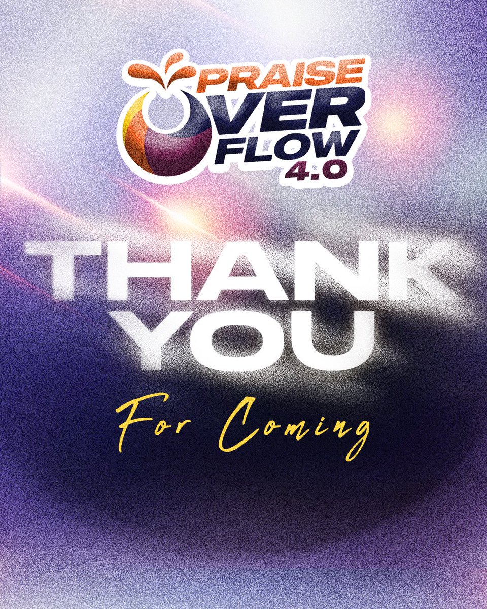 Praise_Overflow's tweet image. Thank you for showing up with your voice, your dance, and your heart.
Praise Overflow 4.0 was complete because you were part of it.
Until we gather again, keep living in the overflow!