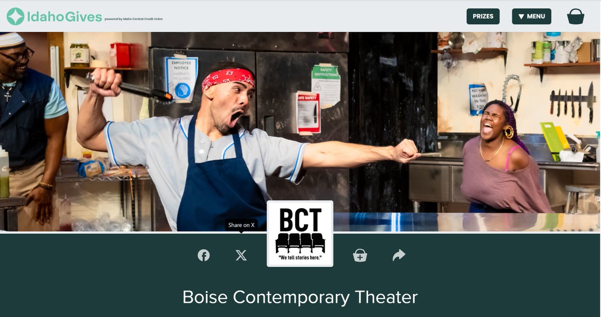 BoiseContempTheater (@bctheater) on Twitter photo Support Boise Contemporary Theater during Idaho Gives from April 28-May 2, 2025. Help maximize our matching campaigns! Learn more at idahogives.org/organizations/…
#idahogives2025 #idahogives #nonprofit #nonprofitlife #generoushearts #theatertransforms #makeadifference #fundraiser #BCT Support Boise Contemporary Theater during Idaho Gives from April 28-May 2, 2025. Help maximize our matching campaigns! Learn more at idahogives.org/organizations/…
#idahogives2025 #idahogives #nonprofit #nonprofitlife #generoushearts #theatertransforms #makeadifference #fundraiser #BCT